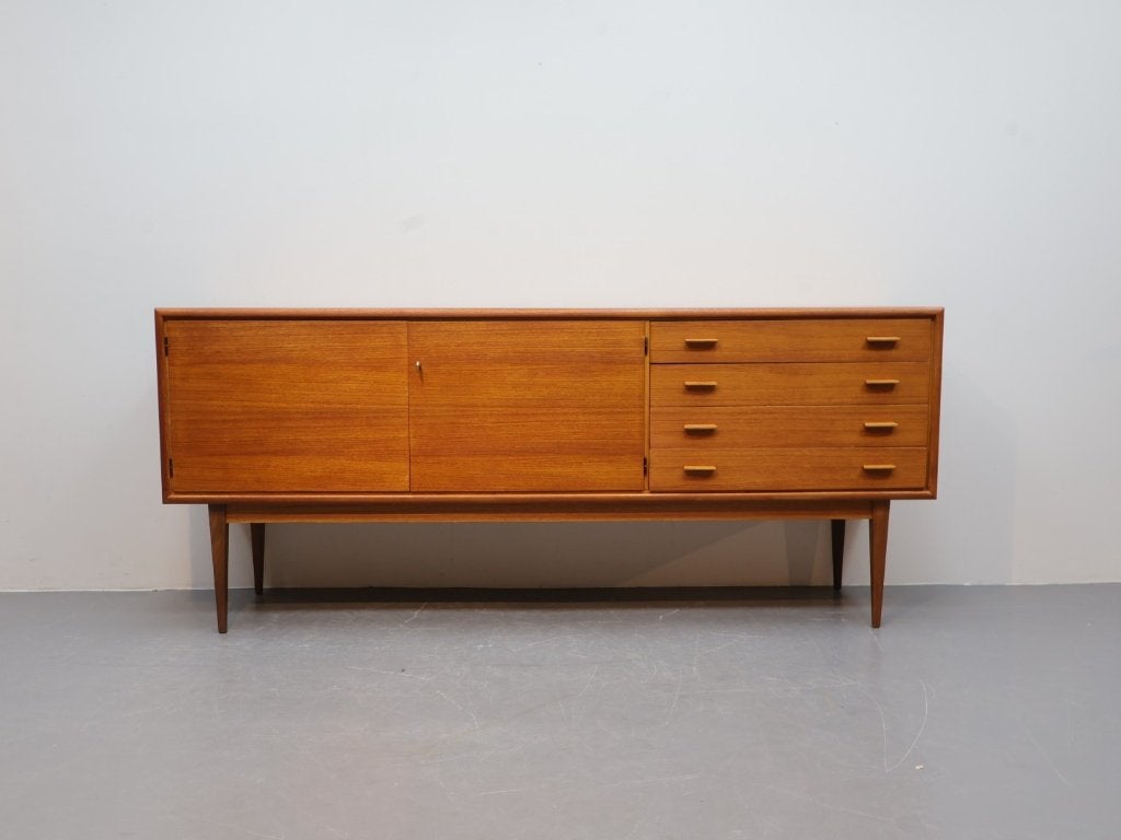 Vintage dressoir WK möbel teak jaren 60 2 meter, Ophalen, Gebruikt, Met lade(s), 200 cm of meer