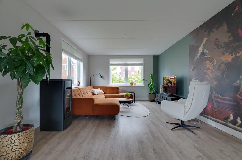 Complete woonkamerset bank/ fauteuil/ salontafel/ tv-meubel, Ophalen, Nieuw, Stof, Modern / design / organisch
