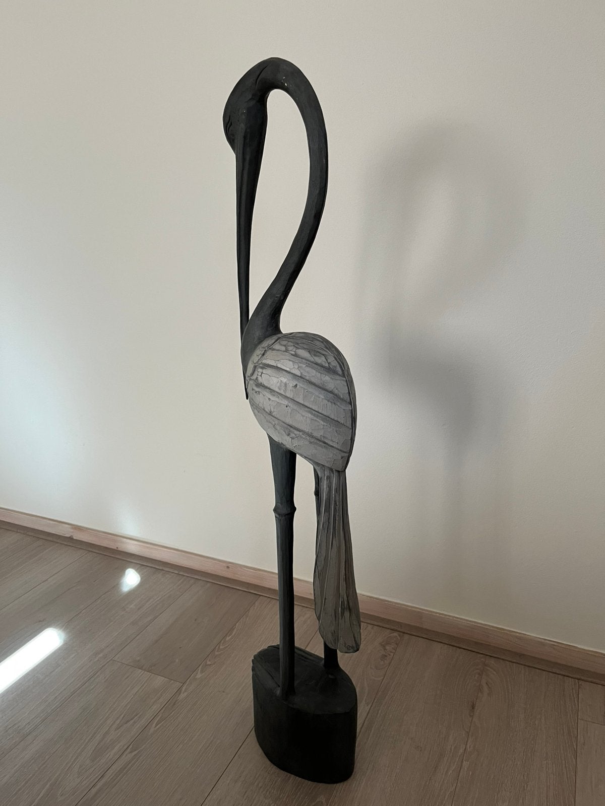 Sierlijke houten vogel 90cm, Ophalen, 90 cm, Zwart, Hout