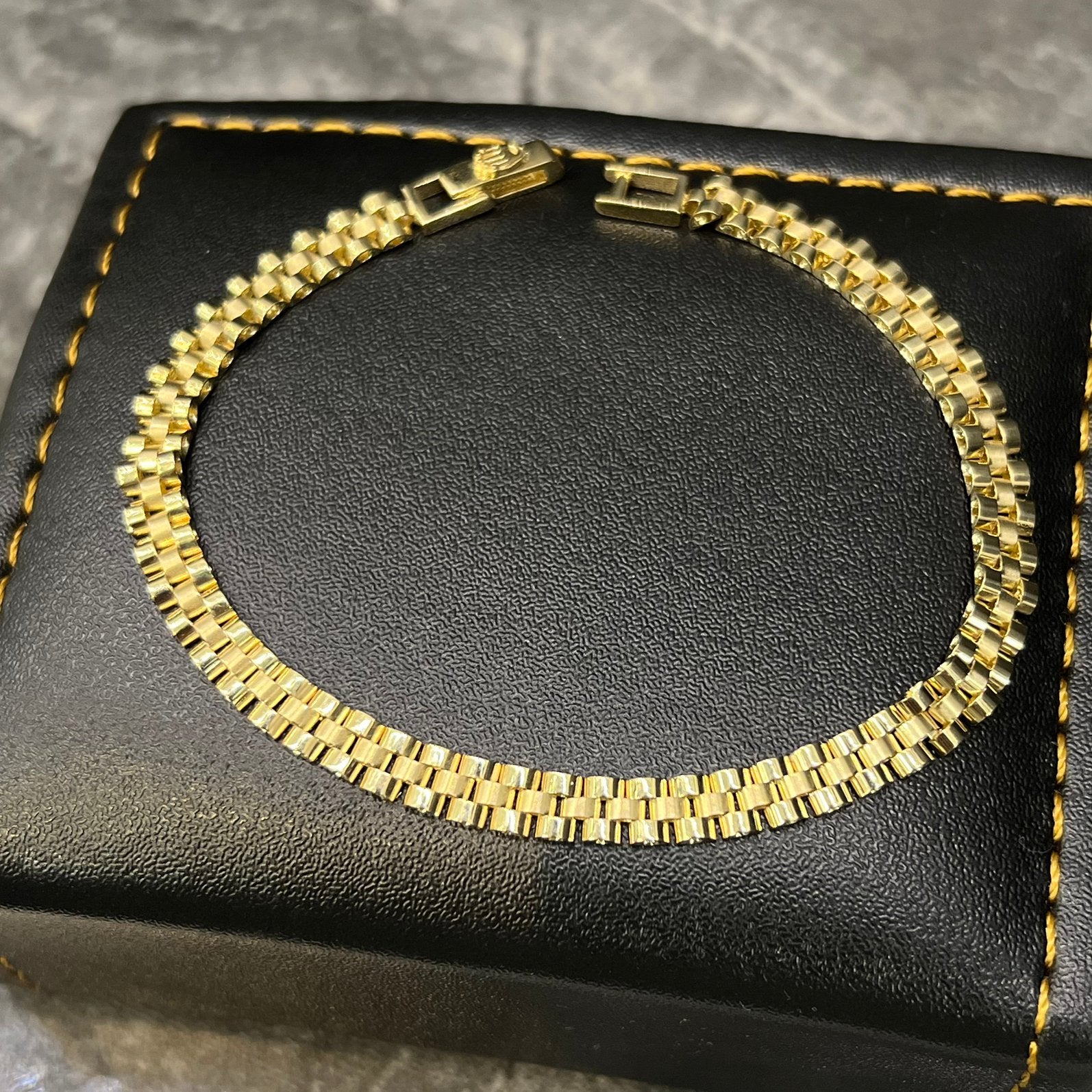 14 karaat gouden armband rolex schakel, Sieraden, Tassen en Uiterlijk, Armbanden, Ophalen of Verzenden, Nieuw, Goud