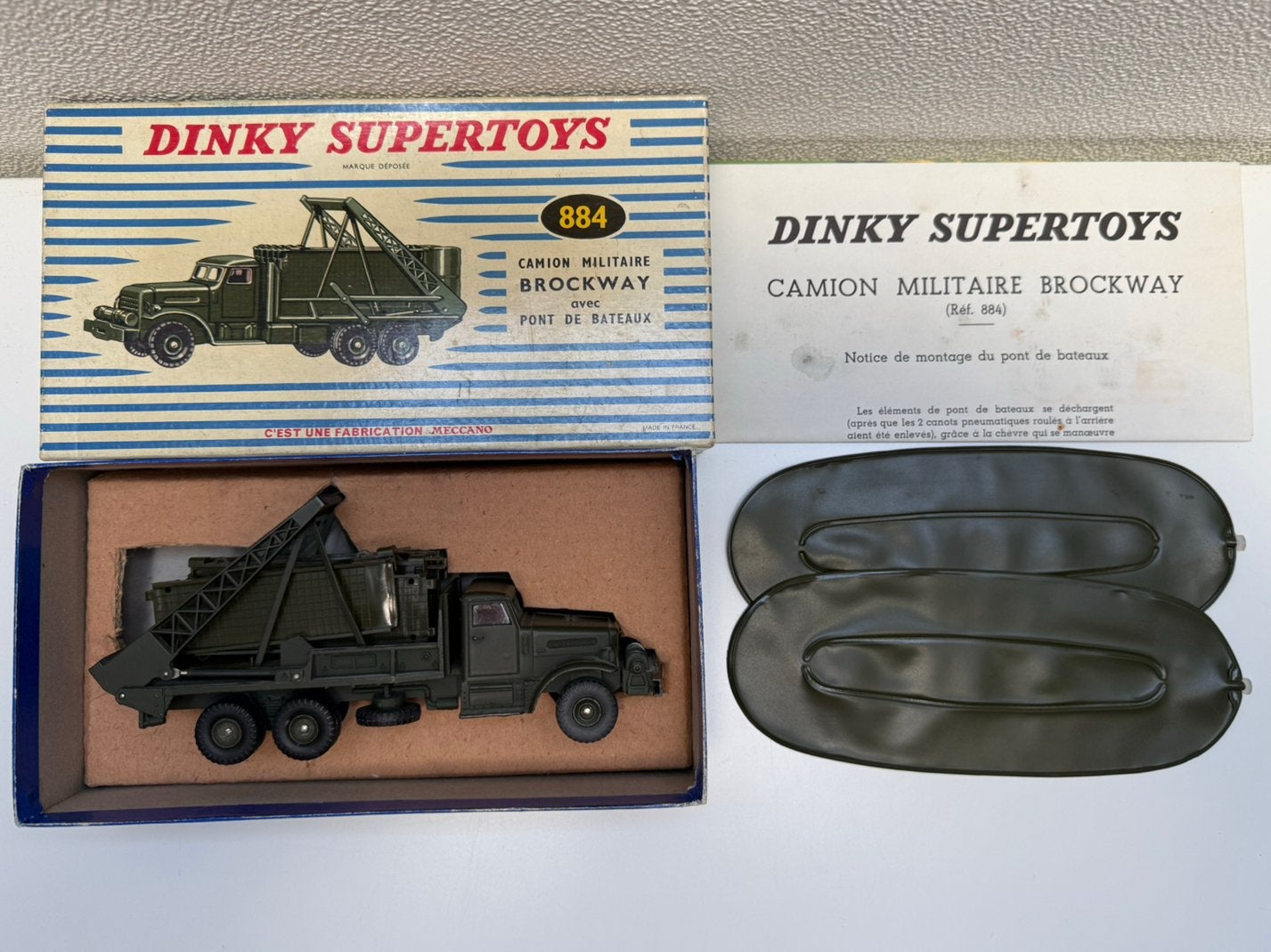 Dinky Toys 844 Brockway bruggenlegger - pont de bateaux, Ophalen of Verzenden, Zo goed als nieuw, Bus of Vrachtwagen, Dinky Toys