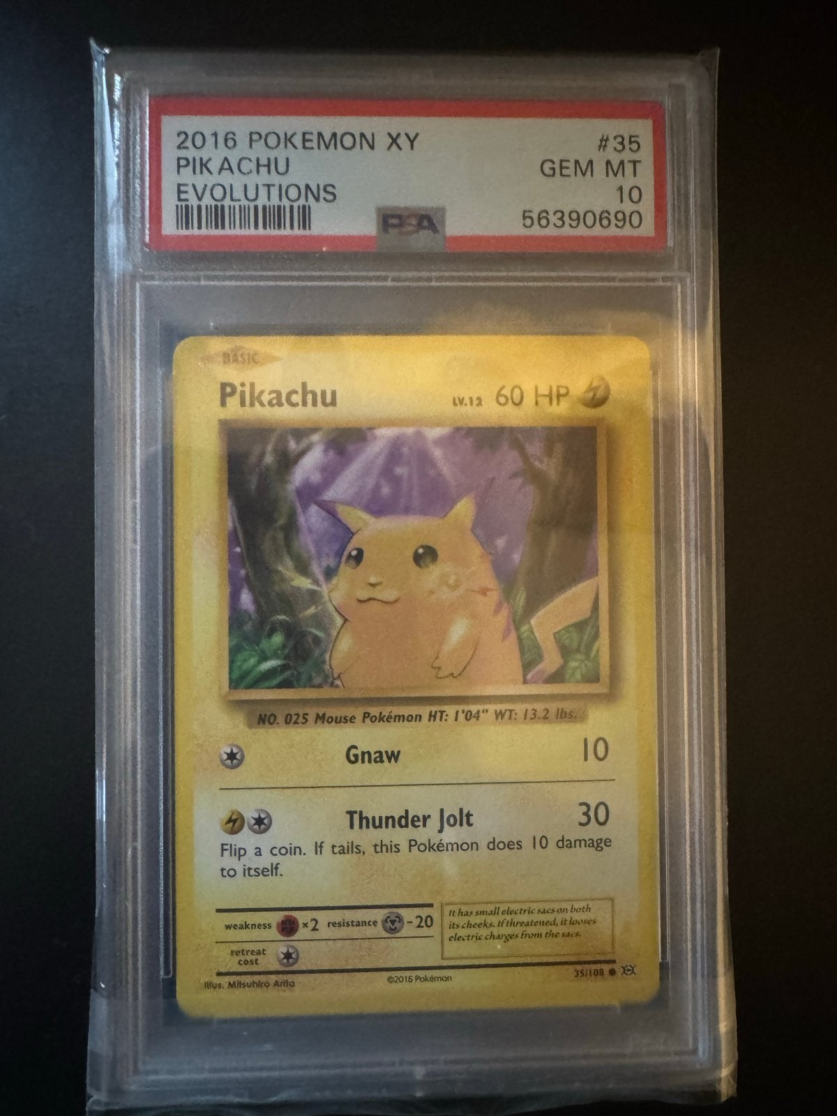 2016 Pokémon XY Pikachu Evolutions PSA 10 GEM MT, Ophalen of Verzenden, Nieuw, Losse kaart