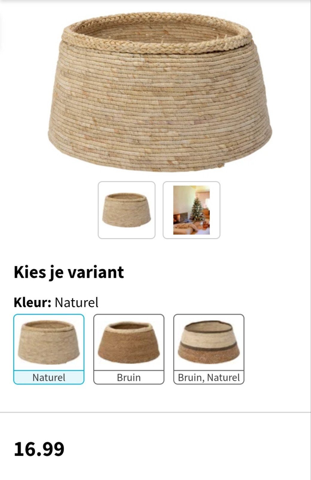 NIEUW - Intratuin Kerstboommand Fleur Naturel - 57 cm, Ophalen, Nieuw