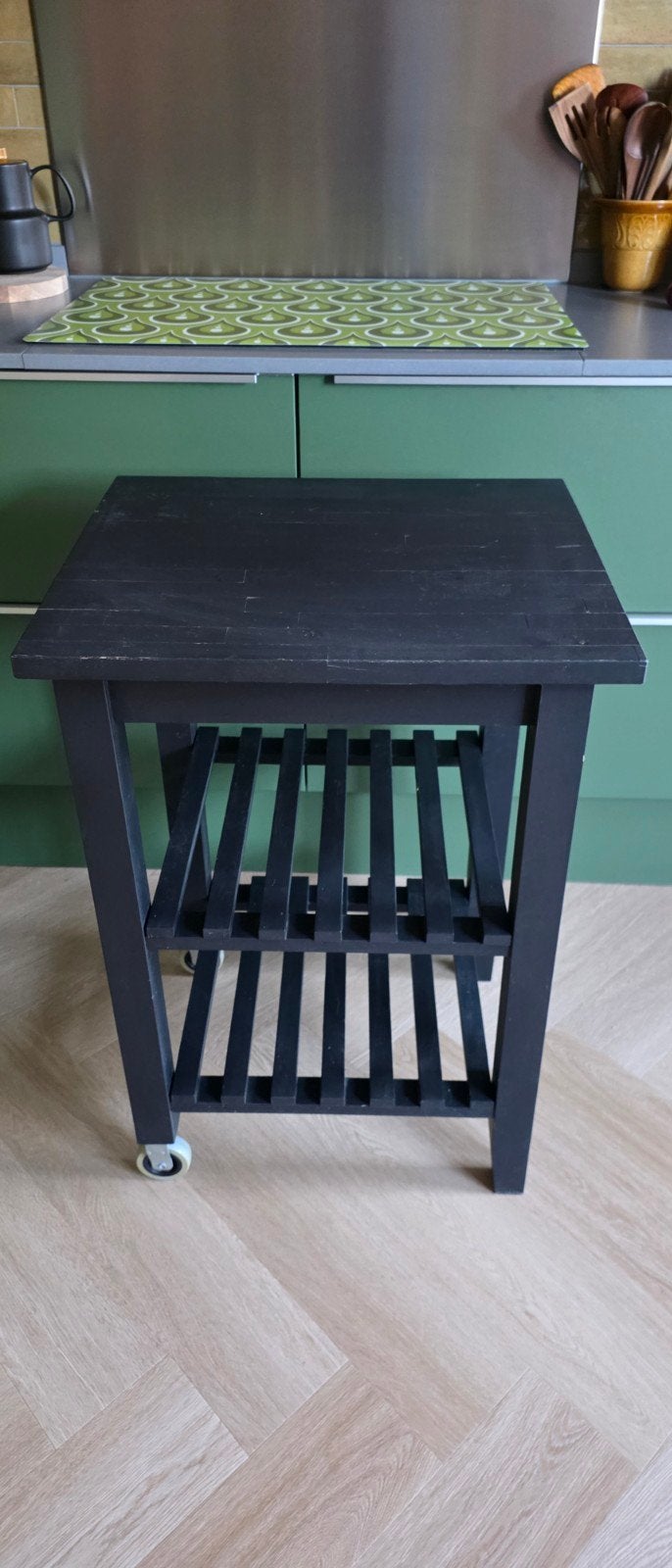 IKEA Bekväm Keukentrolley - Zwart Hout op Wieltjes, Ophalen, Gebruikt, Hout, IKEA