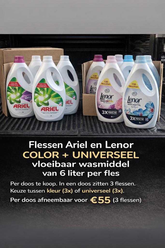 Ariel en Lenor vloeibaar wasmiddel - 6 liter per fles, Ophalen, Schoonmaakmiddel