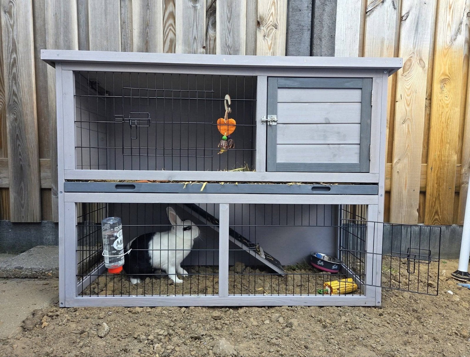 konijnenhok, Dieren en Toebehoren, Knaagdieren en Konijnen | Hokken en Kooien, Ophalen, 110 cm of meer, Zo goed als nieuw, 90 cm of meer