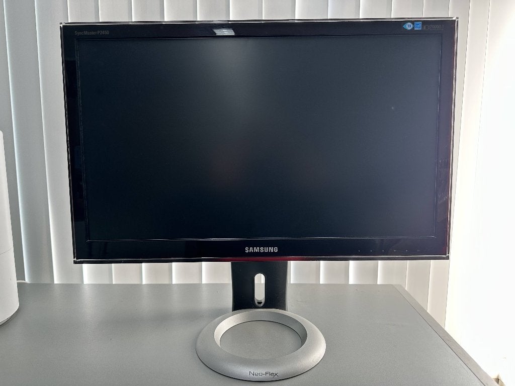 Samsung SyncMaster P2450H Full HD Inc Ergotron Neo-Flex voet, Ophalen, DVI, Gebruikt, In hoogte verstelbaar
