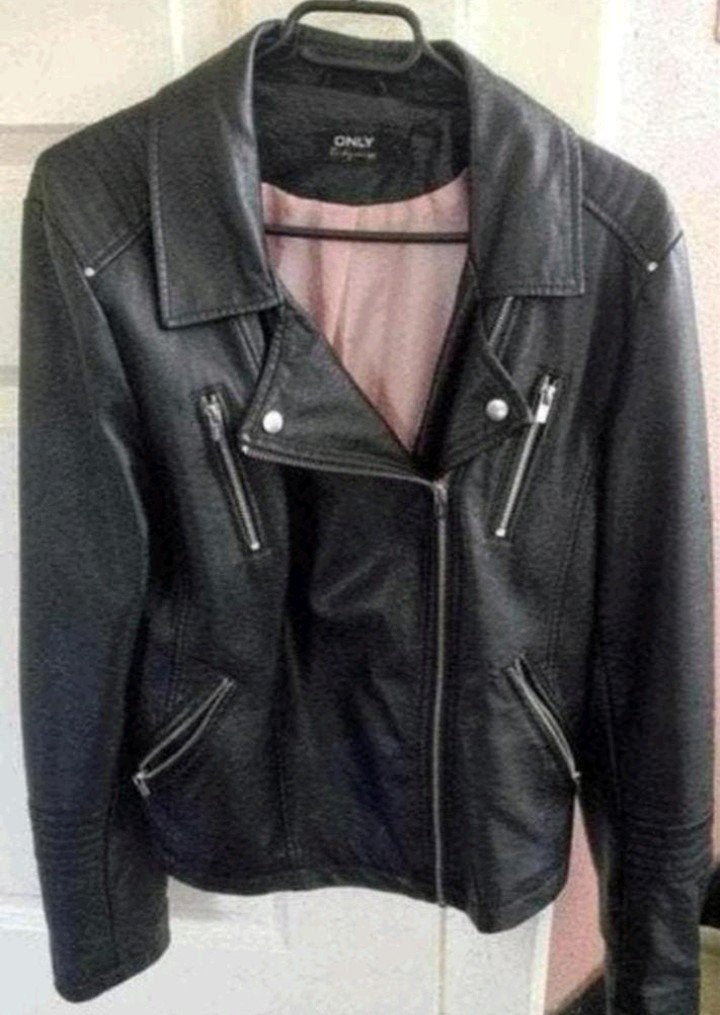 Only leatherlook bikerjack maat L/42, Only, Zwart, Maat 42/44 (L), Ophalen of Verzenden