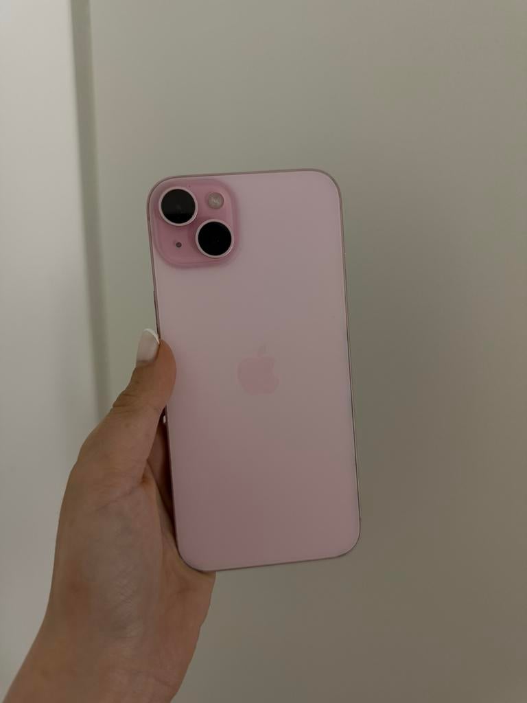 Roze iPhone 15 Plus, Telecommunicatie, Mobiele telefoons | Apple iPhone, 128 GB, Ophalen of Verzenden, Zo goed als nieuw, Zonder abonnement