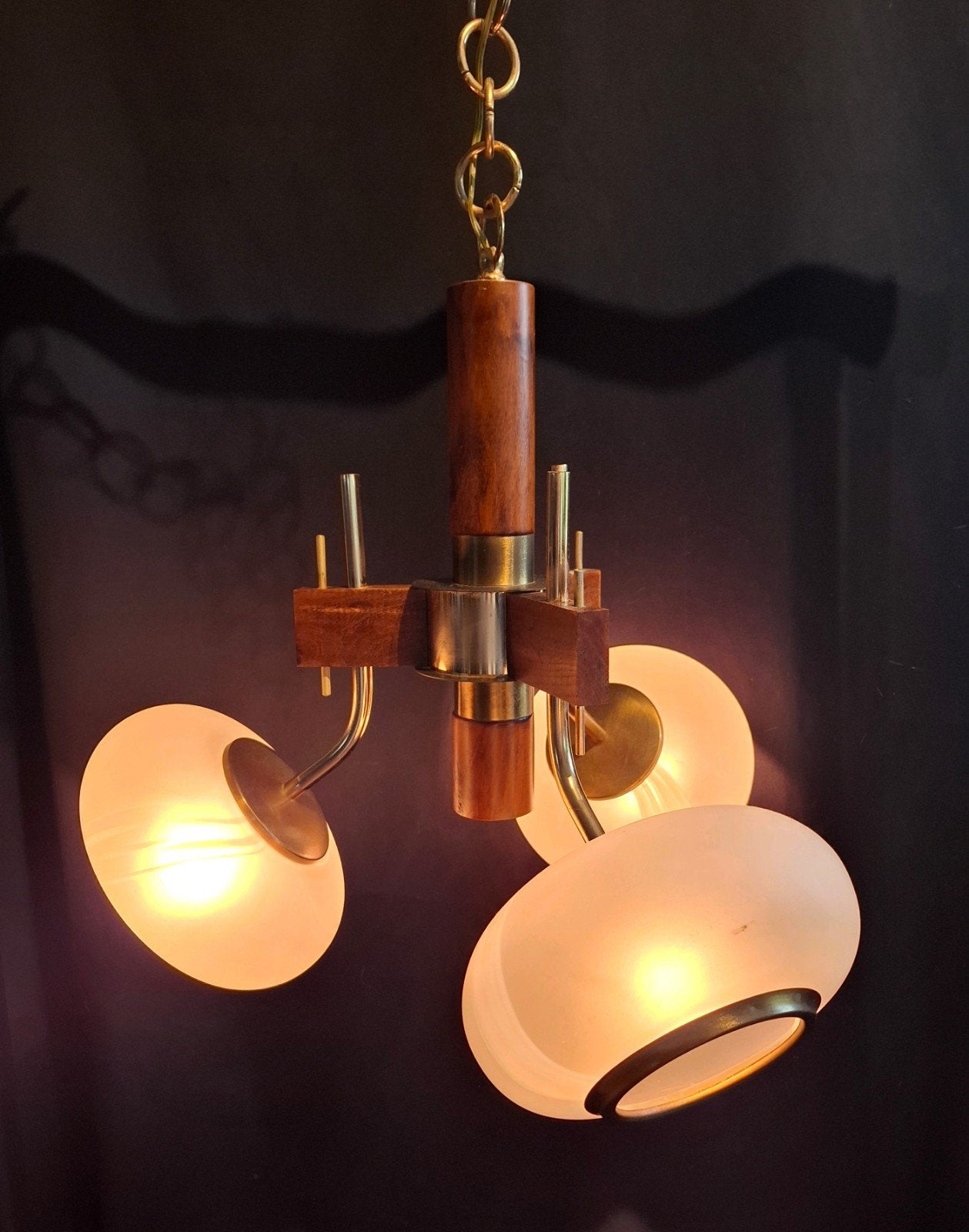 Vintage Italiaanse Mid-Century Mazzega Hanglamp, Ophalen of Verzenden, Zo goed als nieuw, Glas, E14 (klein)