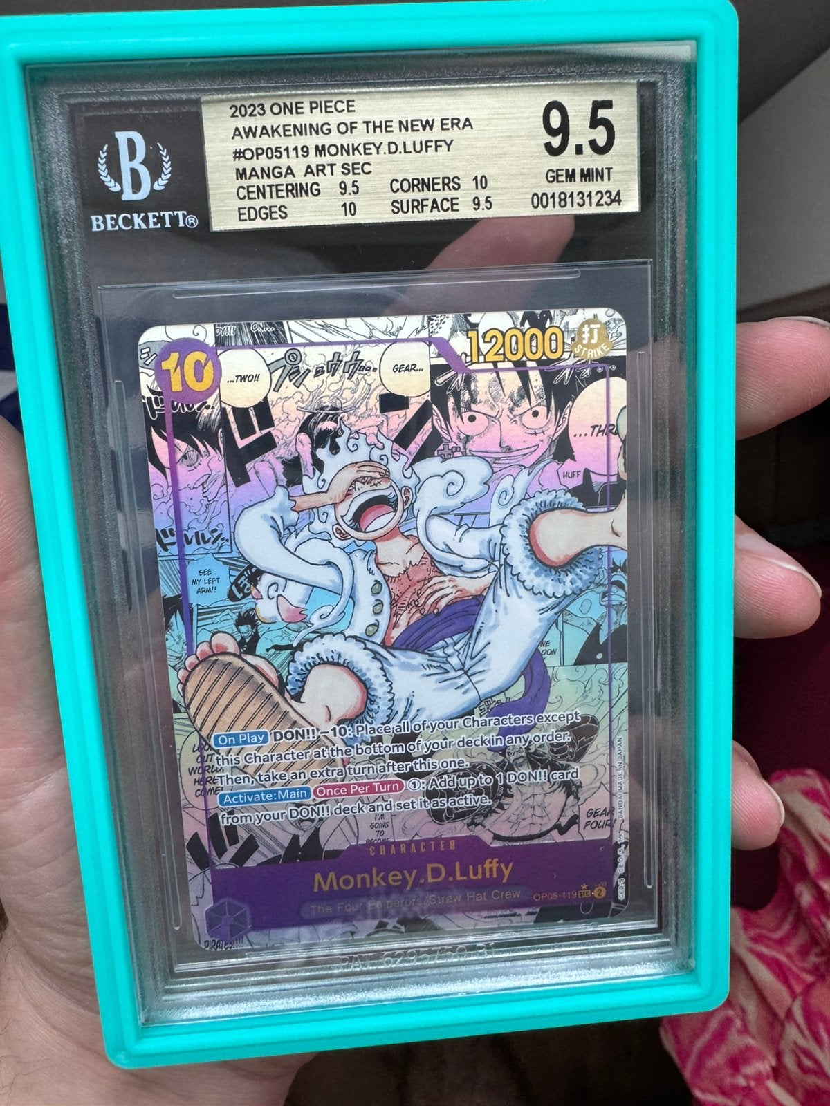One Piece Monkey D. Luffy Manga Rare OP05-119 – BGS 9.5 TCG, Ophalen, Zo goed als nieuw