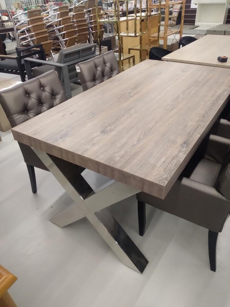 Eettafel met 4 stoelen NIEUW SHOWROOMMODEL, Huis en Inrichting, Tafels | Eettafels, Ophalen, 50 tot 100 cm, Rechthoekig, Nieuw