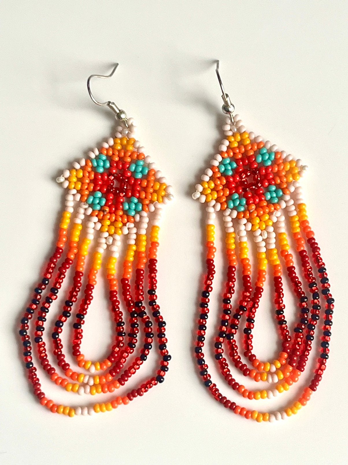 Mooie, oranje oorbellen uit Ecuador NIEUW, Hangers, Nieuw, Oranje, Ophalen of Verzenden