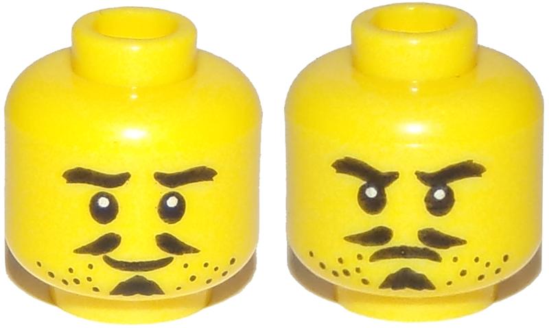 Lego Castle Gezicht Yellow Minifigure, Head Dual Sided Beard, Lego, Nieuw, Ophalen of Verzenden, Losse stenen