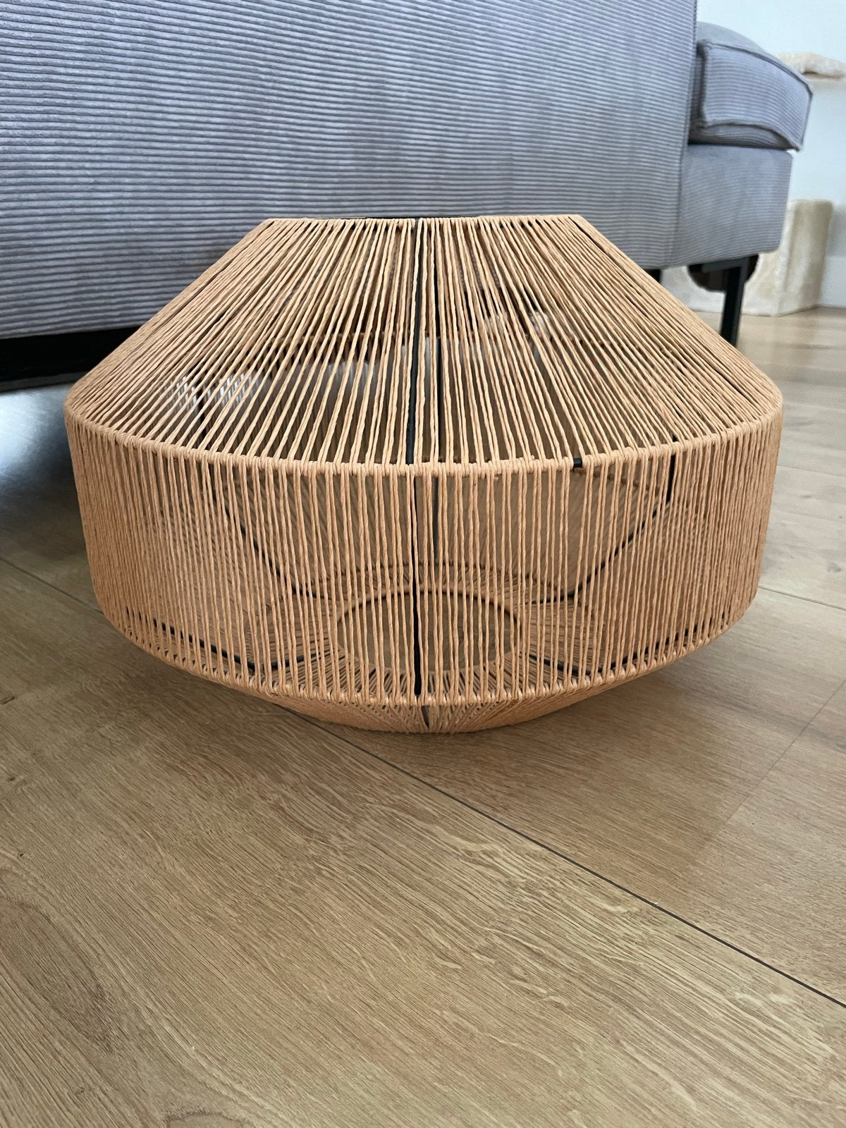 2 X rotan lampenkap nieuw Karwei (hanglamp als plafondlamp), Huis en Inrichting, Lampen | Lampenkappen, Ophalen, 25 tot 50 cm
