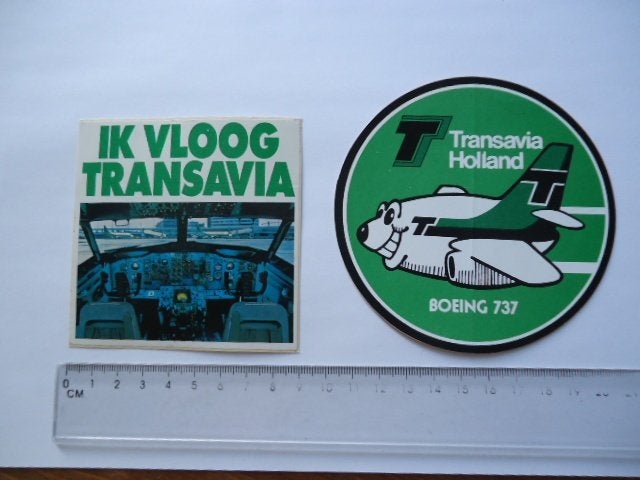 sticker oud Transavia piloot vliegtuig cockpit boeing 737, Verzamelen, Verzenden, Zo goed als nieuw, Bedrijf of Vereniging