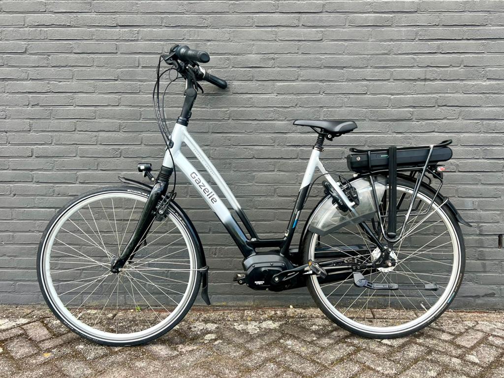 Gazelle Chamonix C7 HMS 400Wh D57 ebike - goed onderhouden!, Velgrem, Zo goed als nieuw, Gazelle, Minder dan 10 versnellingen
