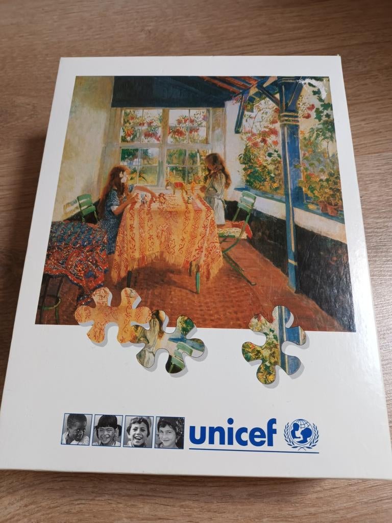 Unicef kunst puzzel 1200 stukjes, Ophalen of Verzenden, 500 t/m 1500 stukjes, Zo goed als nieuw, Legpuzzel