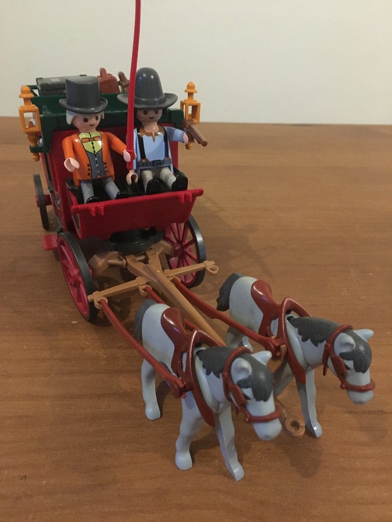 Playmobil Western Postkoets met paarden en figuren - 4399, Gebruikt, Complete set, Voertuig, Historisch
