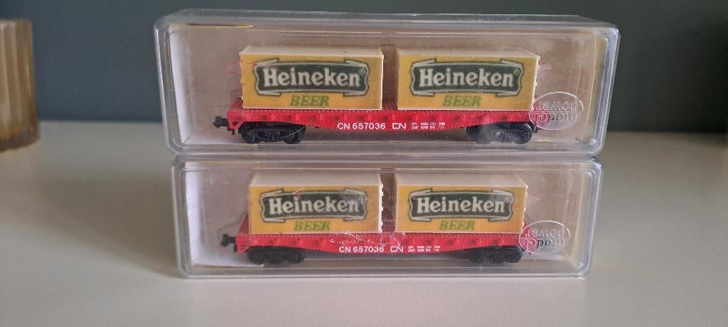 Model Power 4001 Heineken container wagons, Overige merken, Gelijkstroom, Wagon, Ophalen of Verzenden
