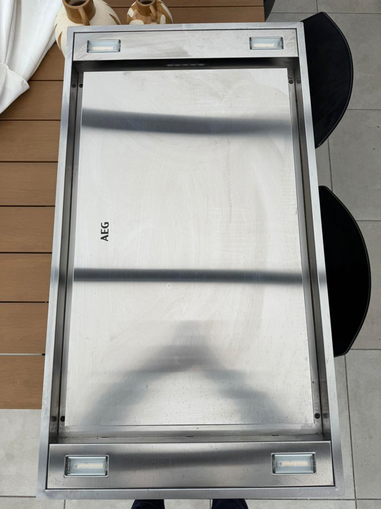 AEG DCE5980HM design afzuigkap – 90 cm – Hob2Hood, Ophalen, Wandschouwkap, Zo goed als nieuw, 600 tot 800 m³ per uur