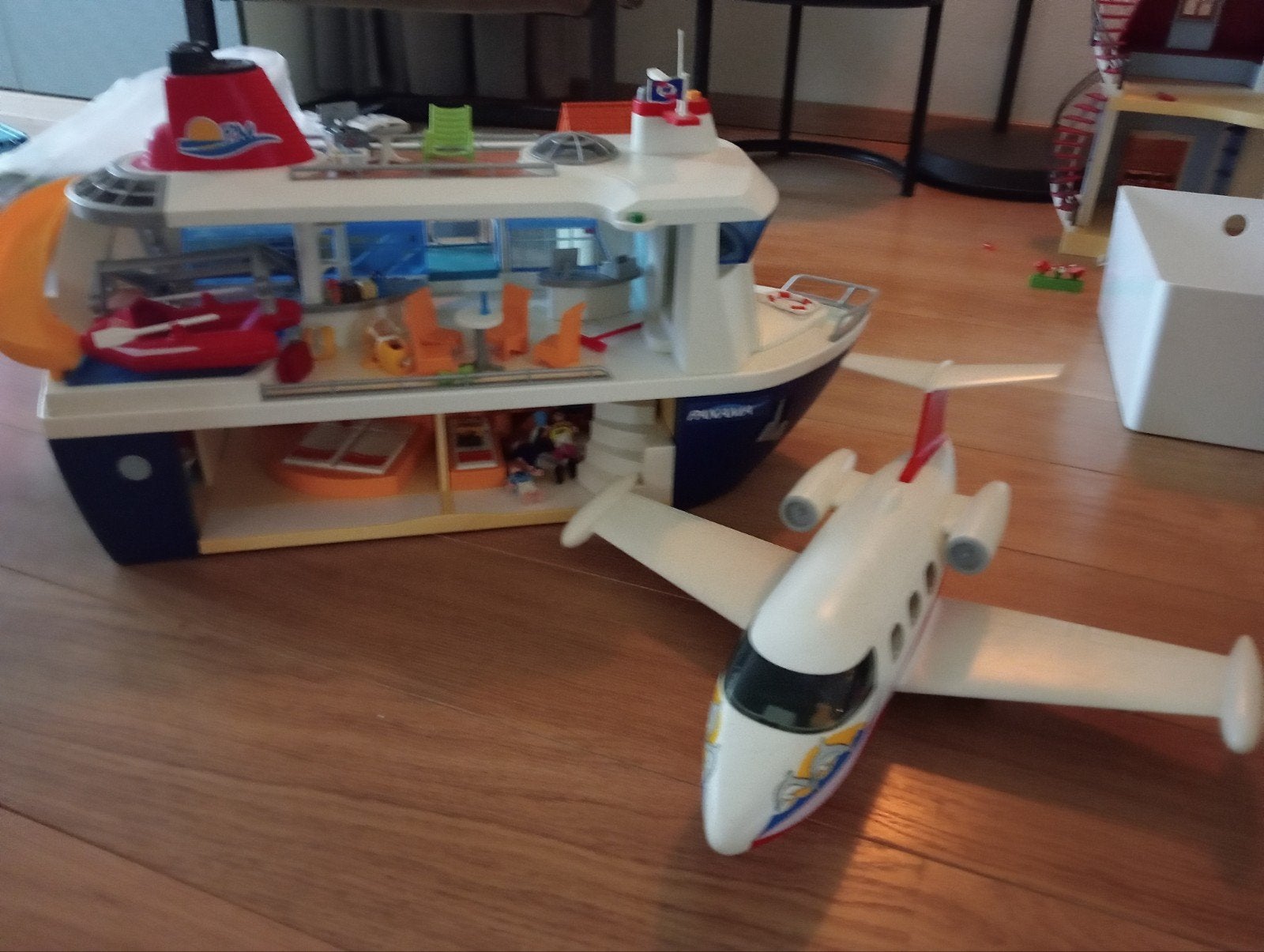 Playmobil cruise schip en Vliegtuig, Ophalen, Gebruikt