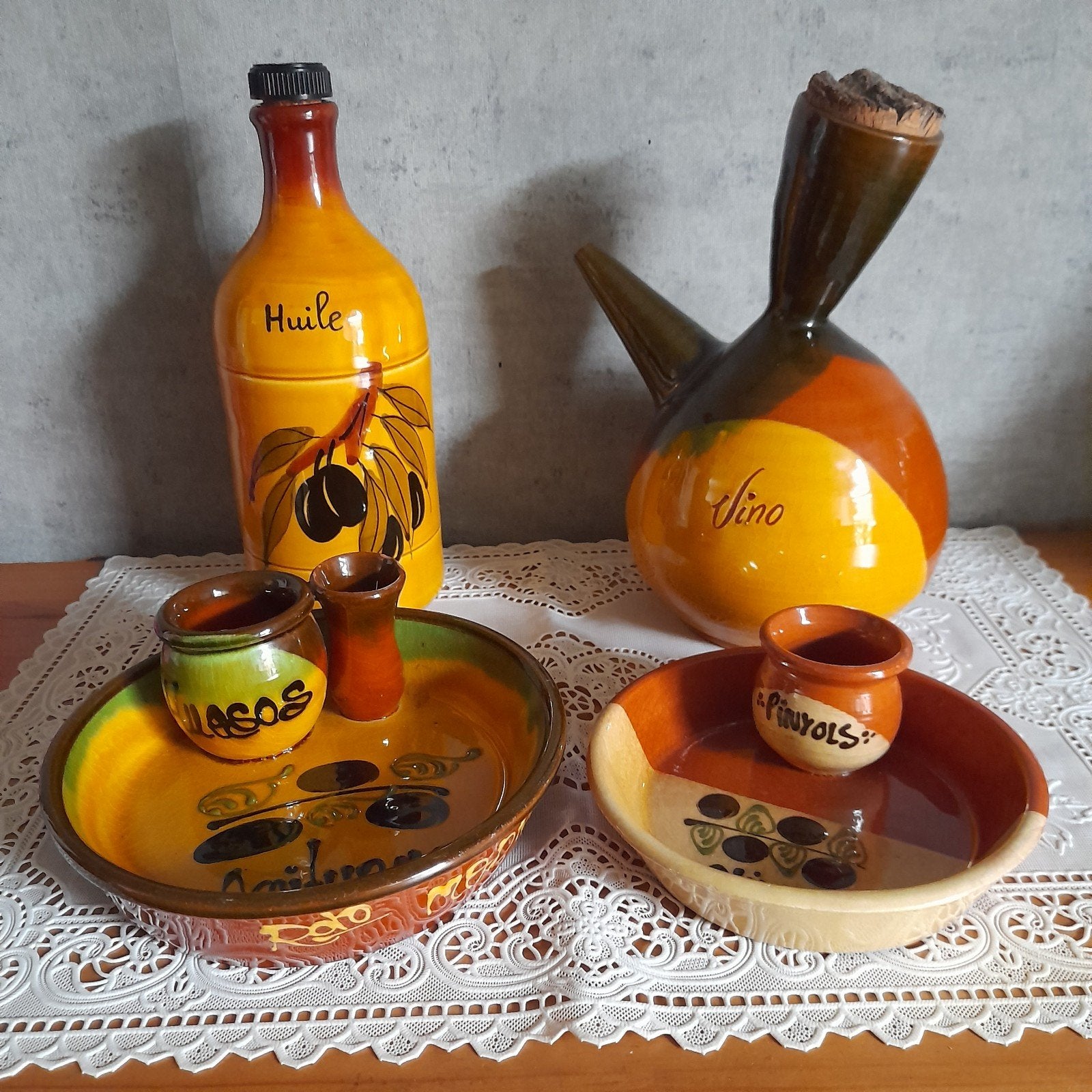 Olijf set, Huis en Inrichting, Ophalen of Verzenden, Glas, Overige stijlen