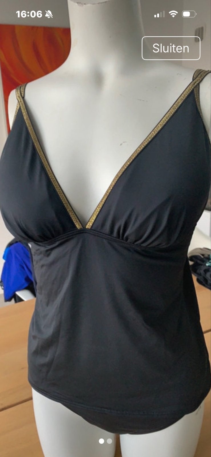 Nieuwe Zwarte Tankini Maat 40 BC met Uitneembare Vulling, Ophalen of Verzenden, Nieuw, Zwart, Overige typen
