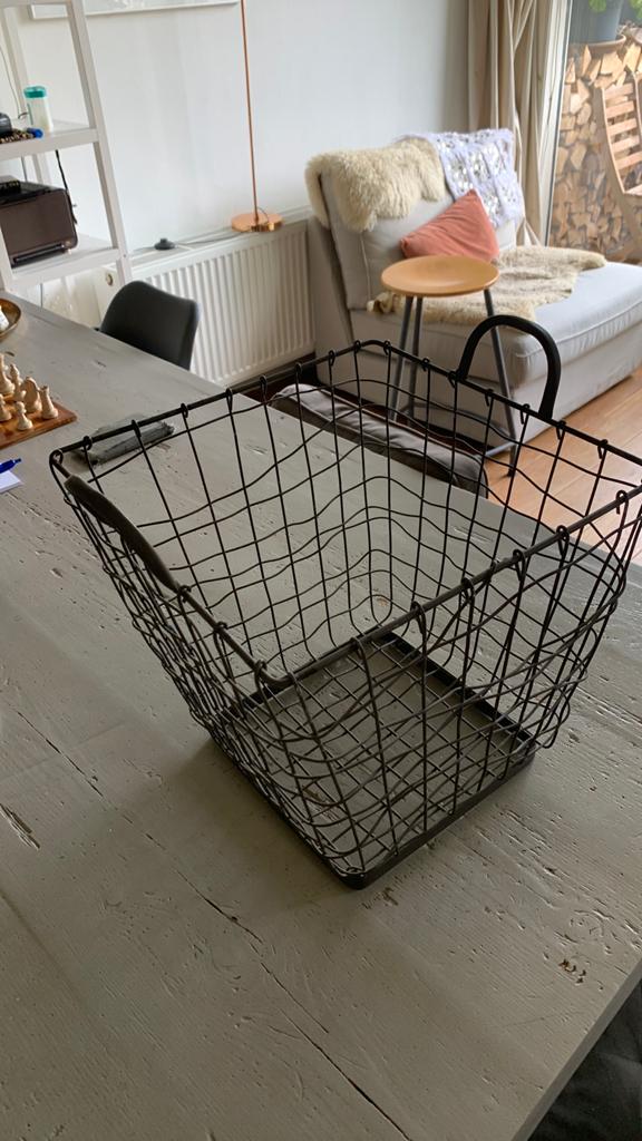 Metalen draadmand - vierkant, Overige materialen, Gebruikt, Mand, Vierkant