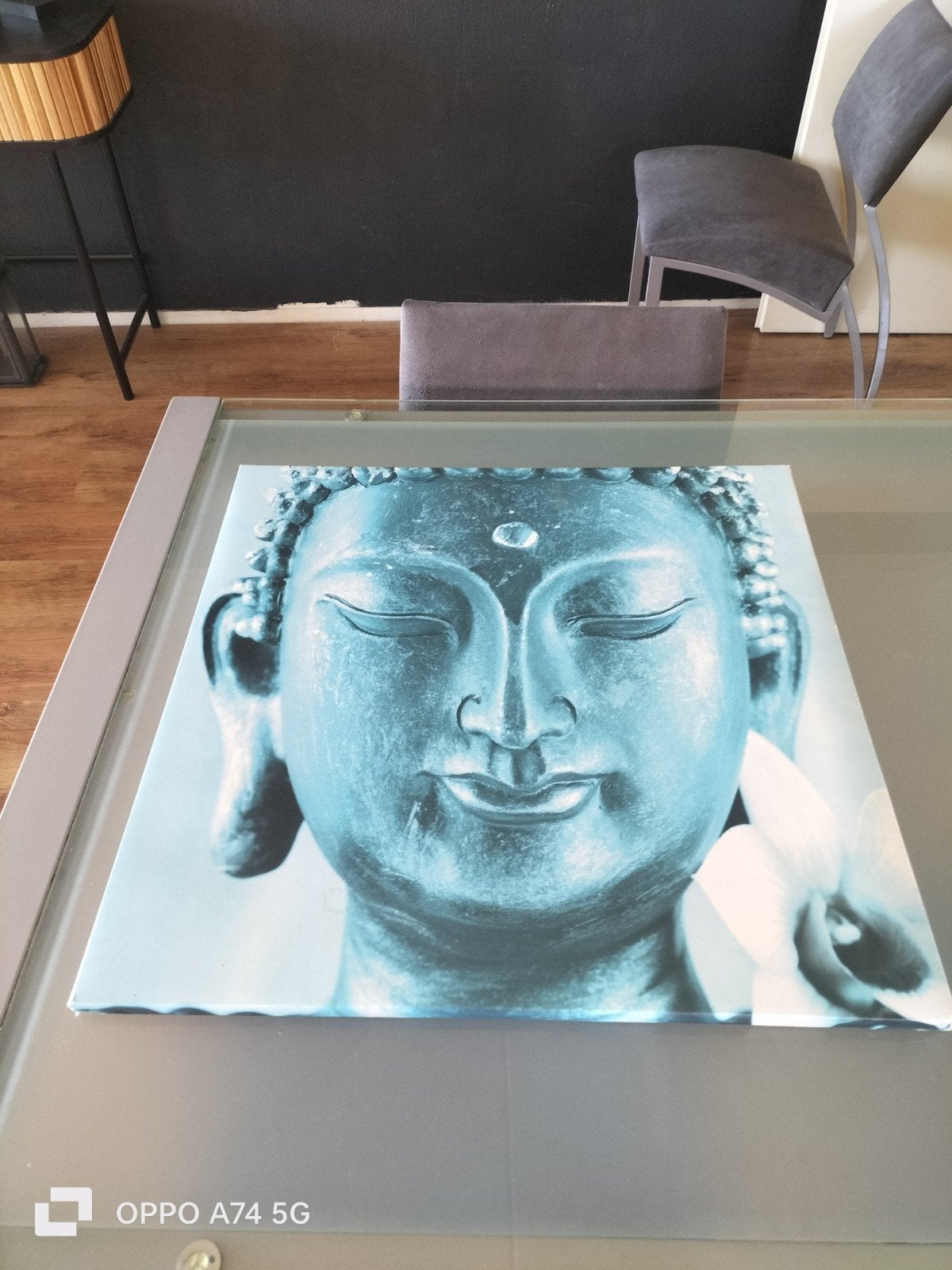Boeddha schilderij op canvas - Rustgevende decoratie, Ophalen, 50 – 75, Zo goed als nieuw, Schilderij