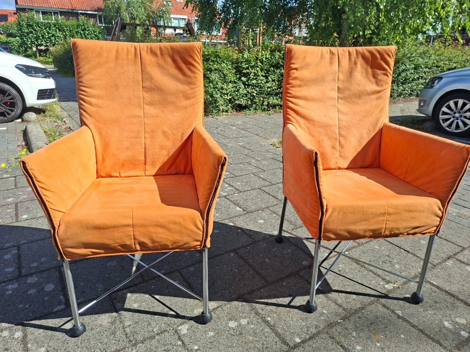 Twee Montis Chaplin fauteuils chroom, Huis en Inrichting, Ophalen, Twee