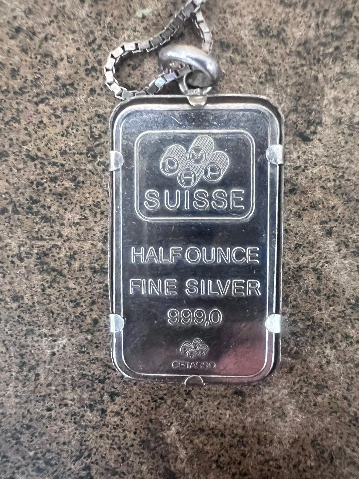 vintage PAMP Suisse half-ounce (.999) fijne zilveren hanger, Ophalen of Verzenden, Zilver