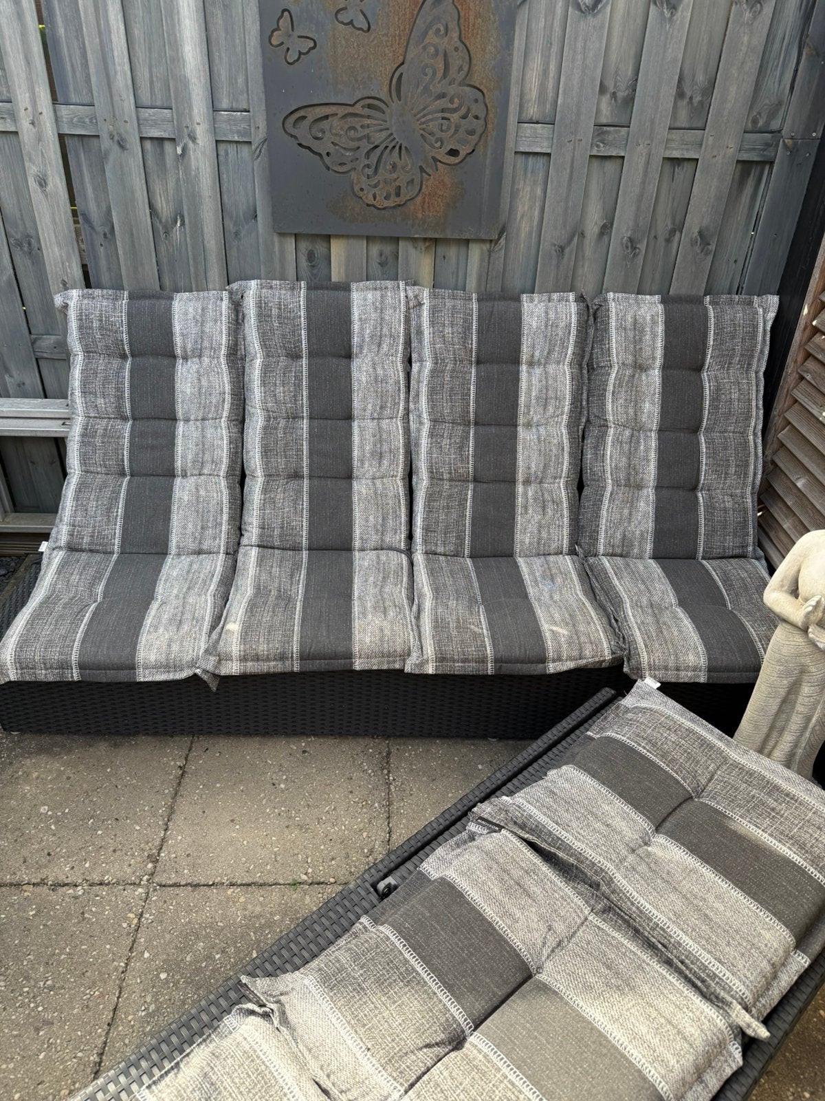 Z.G.A.N. Tuinstoel kussens met voetenbank kussens, Tuin en Terras, Tuinmeubel-accessoires, Ophalen, Zo goed als nieuw