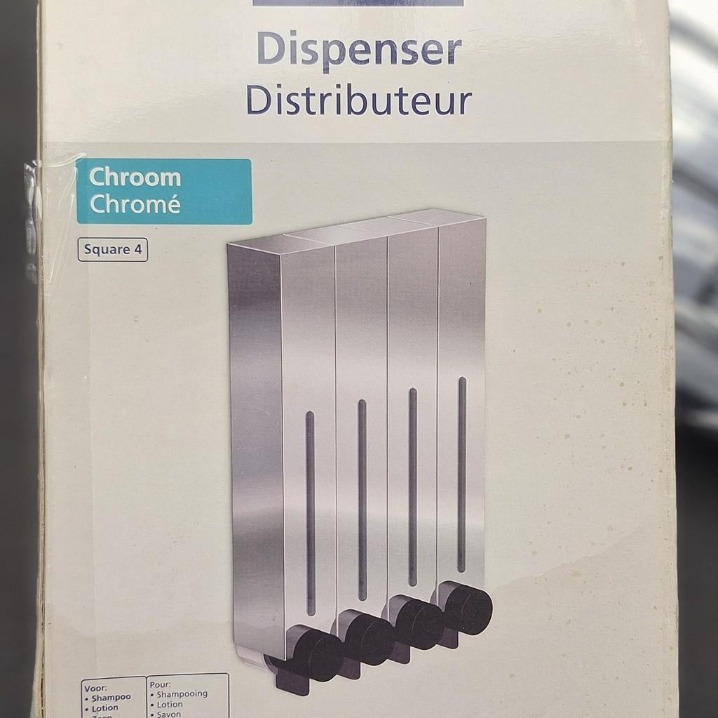2 stuks chrome Zeepdispenser Gamma met 4 reservoires, Ophalen of Verzenden, Nieuw
