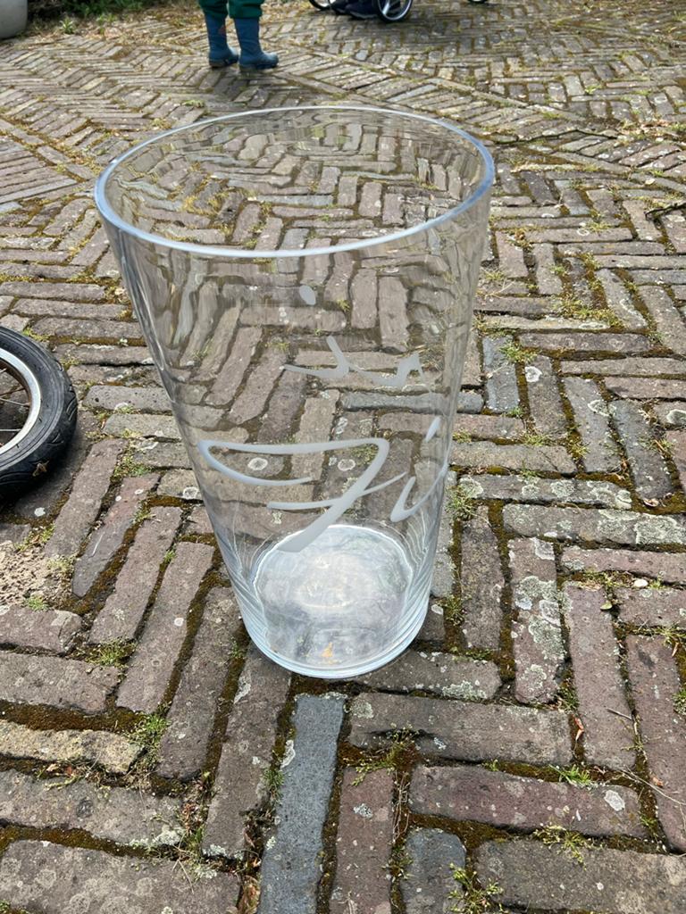 Grote Rivièra Maison glazen vaas, Ophalen, Zo goed als nieuw