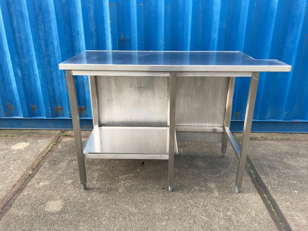 Buitenkeuken BBQ rvs werktafel + BBQ Egg ruimte 150/60 cm, Tuin en Terras, Ophalen, Gebruikt, Houtskool