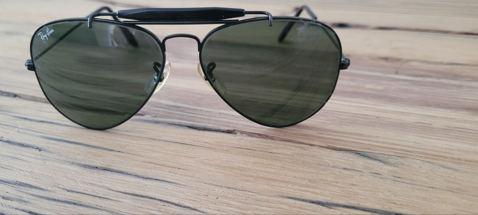 Ray-Ban Zonnebril Aviator - Zwart - 58-14, met omrand, Zonnebril, Verzenden, Zwart, Zo goed als nieuw