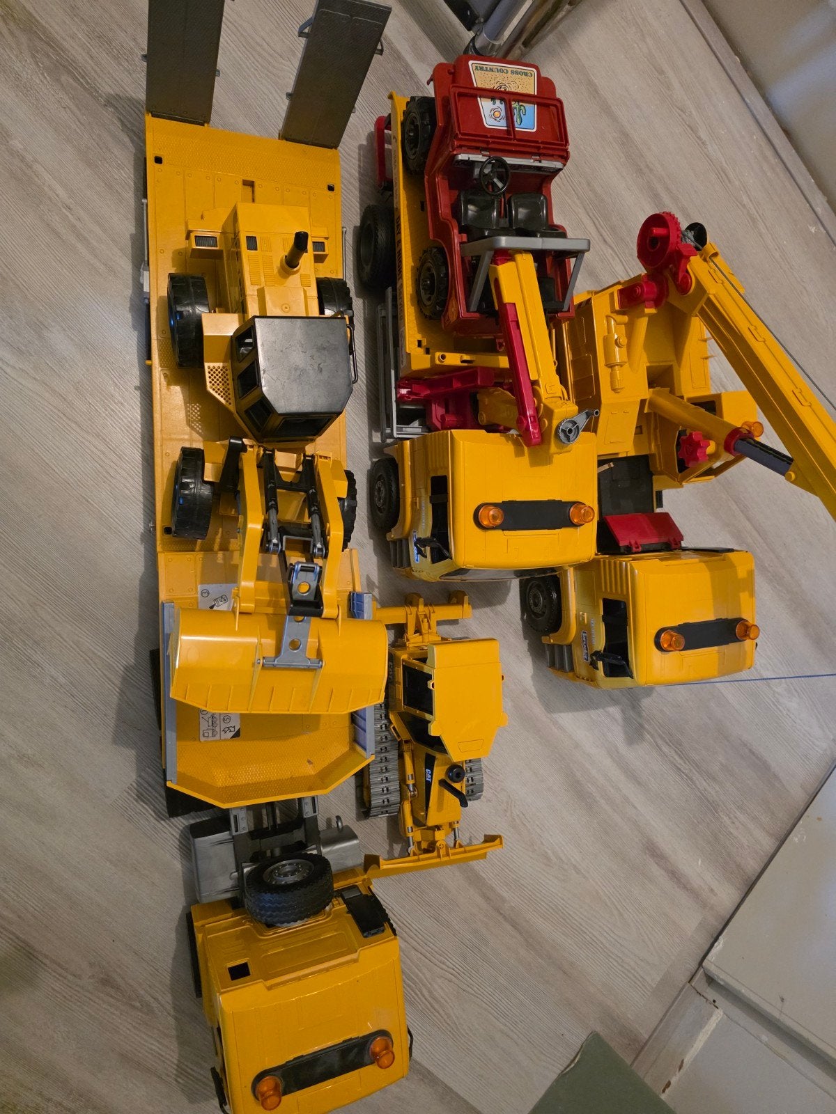 Grote set Bruder speelgoed: vrachtwagens, kraan, shovel, Ophalen of Verzenden, Gebruikt