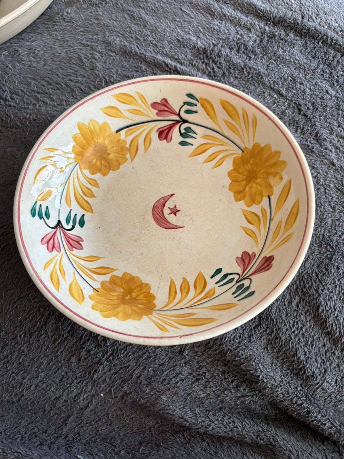 Boerenbont rijstschaal 22cm petrus regout 028 1935-1950, Ophalen of Verzenden