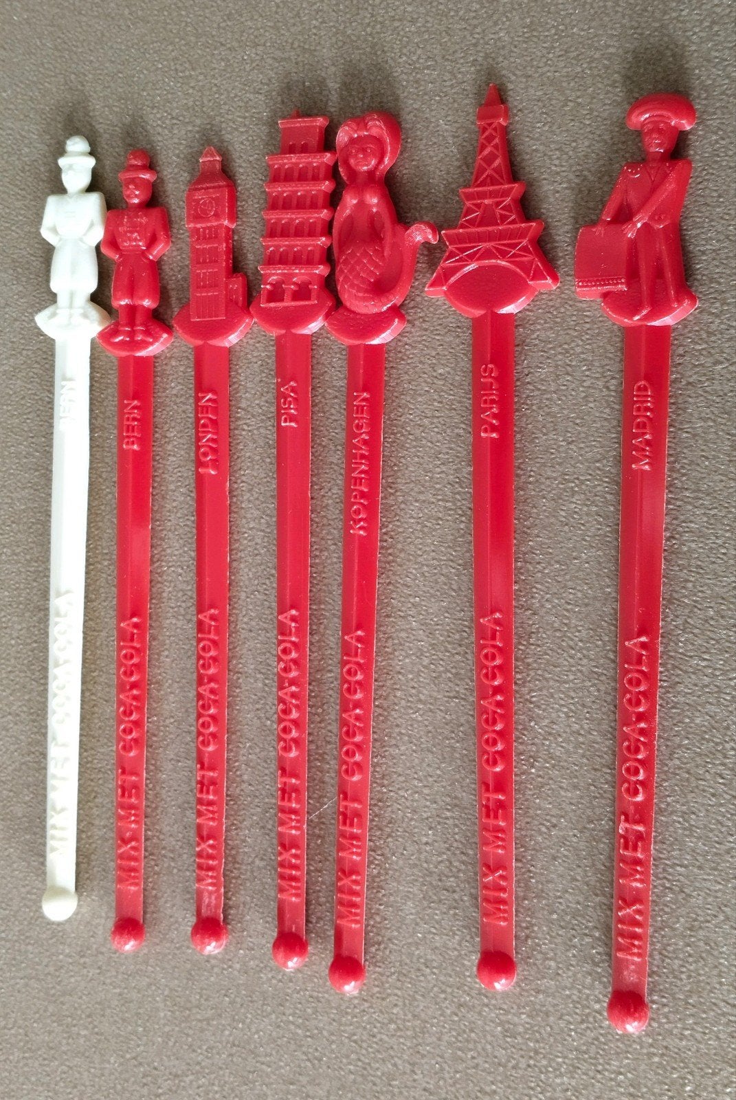 Vintage Coca-Cola roerstaafjes - Wereldsteden, Verzamelen, Verzenden, Gebruikt, Gebruiksvoorwerp
