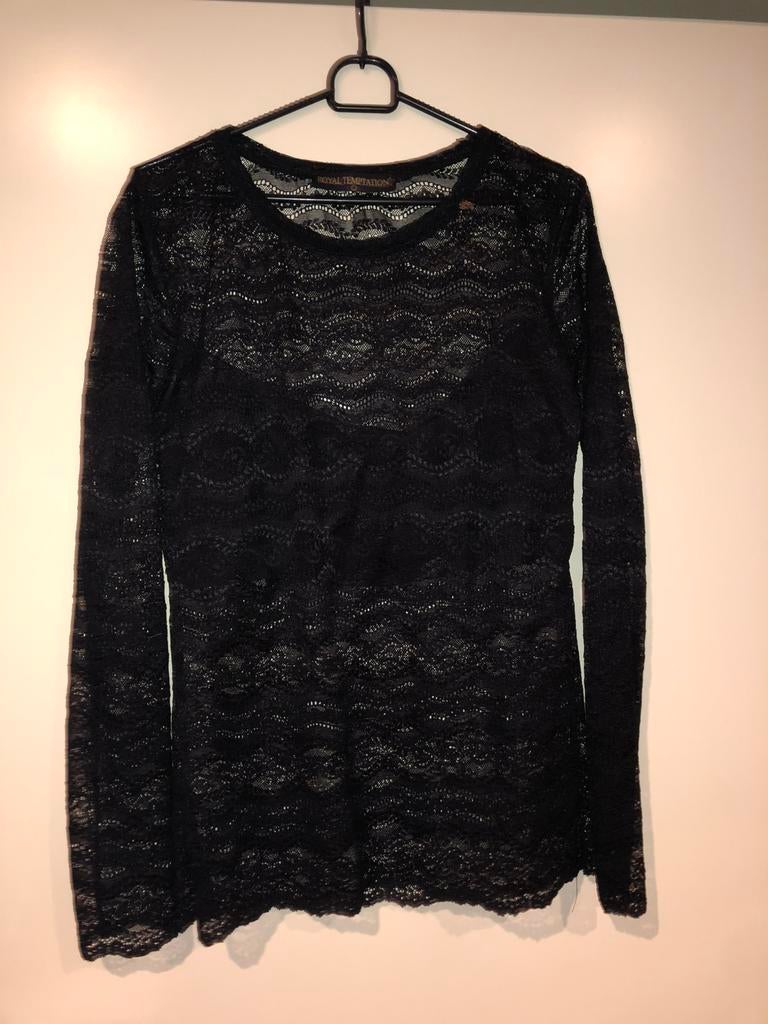 Royal temptation top kant zwart, Kleding | Dames, Ophalen of Verzenden, Nieuw, Zwart, Lange mouw