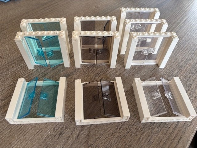 lego wit kozijn 2x8x6 met open slaande deuren (zie foto's), Ophalen of Verzenden, Nieuw, MOC (eigen creatie), Lego