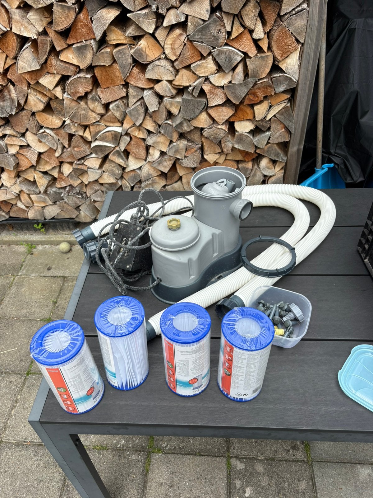 Bestway pomp met Zwembad rond 305, Ophalen, Zo goed als nieuw, Afdekzeil