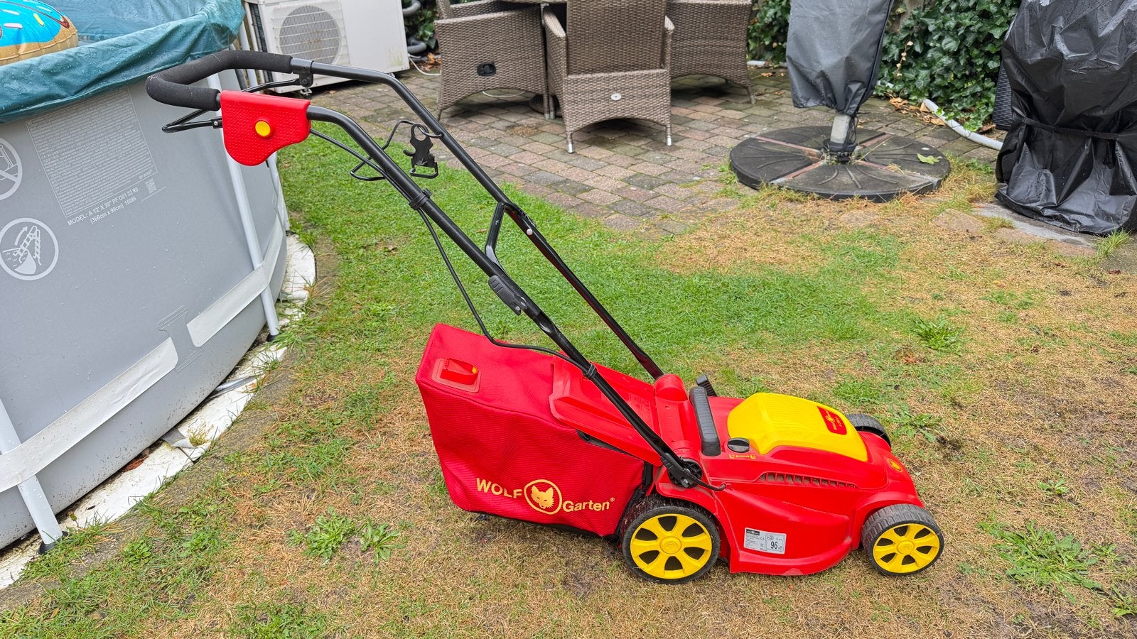 Wolf Garten A 340 E elektrische grasmaaier met opvangzak, Ophalen, Cirkelmaaier, Gebruikt, Elektrische grasmaaier