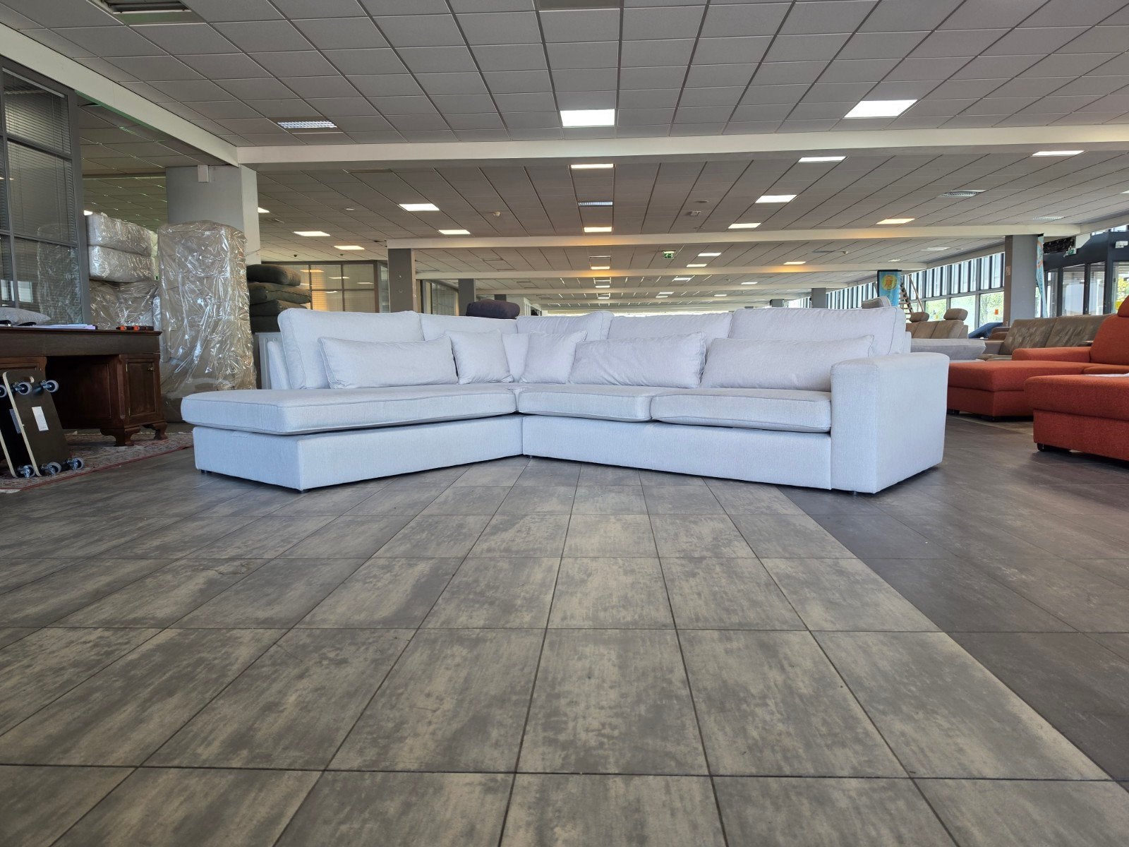 ✅️️️️️️ GEREINIGD lichtgrijze hoekbank 310x250 | BEZORGEN, Hoekbank, 300 cm of meer, Ophalen of Verzenden, Zo goed als nieuw