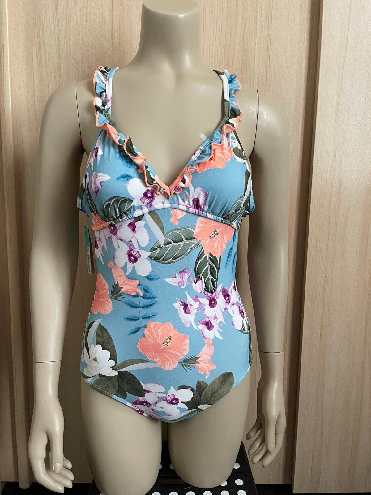 Nieuw Seafolly badpak summer vacay blauw bloemen 10 36-S, Ophalen of Verzenden, Nieuw, Blauw, Badpak