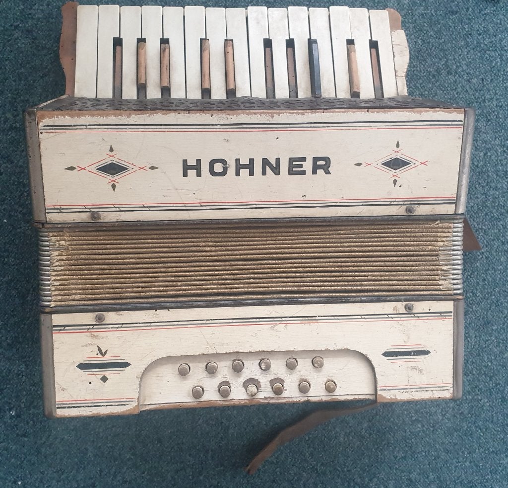 originele Hohner accordeon retro/vintage, Verzenden, Gebruikt, Overige formaten, Hohner