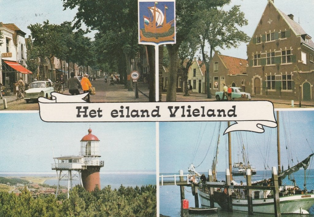 VLIELAND Dorpsstraat Spar Trabant Vuurtoren Gevel, Verzenden, 1960 tot 1980, Gelopen, Waddeneilanden