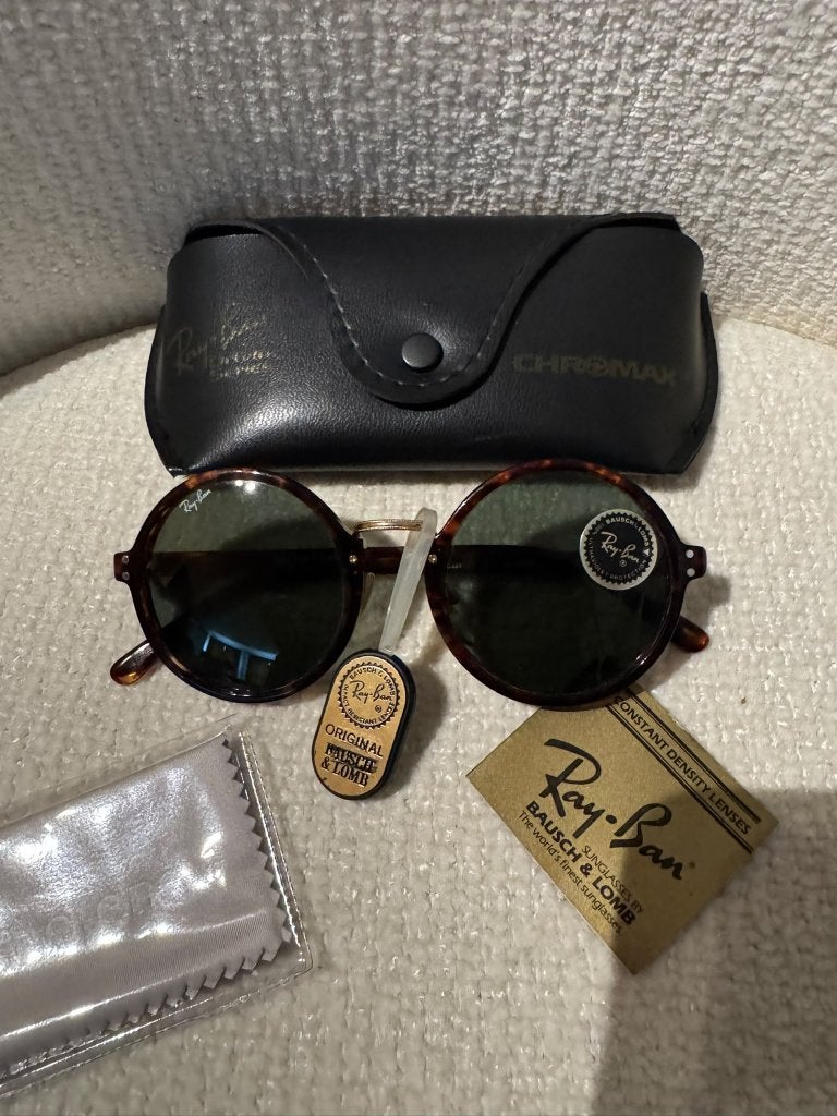 NIEUWE Vintage B&L Ray-ban zonnebril Premier C W0858, Ray-Ban USA, Zonnebril, Bruin, Nieuw