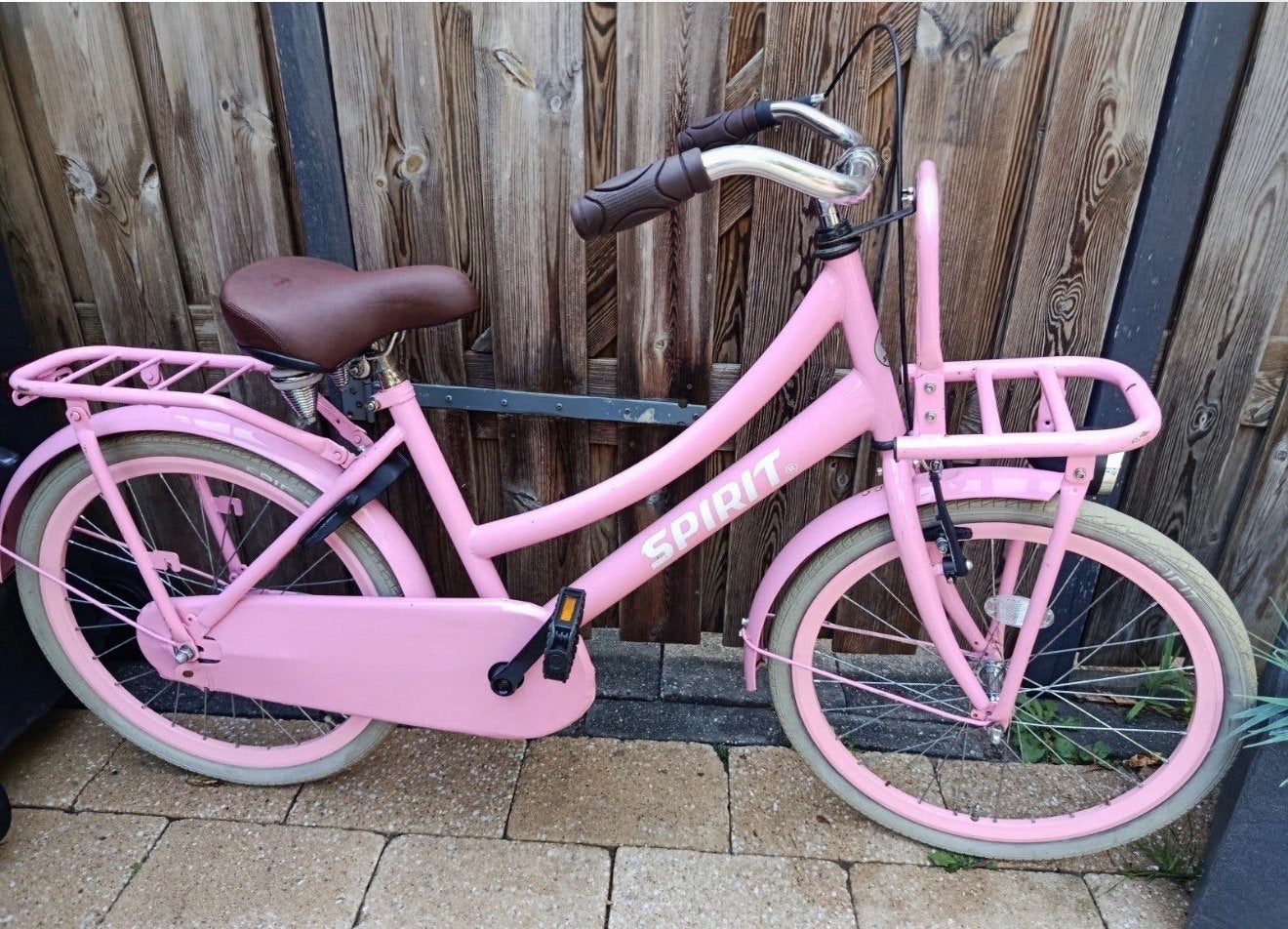 Roze Spirit kinderfiets met voordrager, Ophalen, Terugtraprem, Gebruikt, Handrem